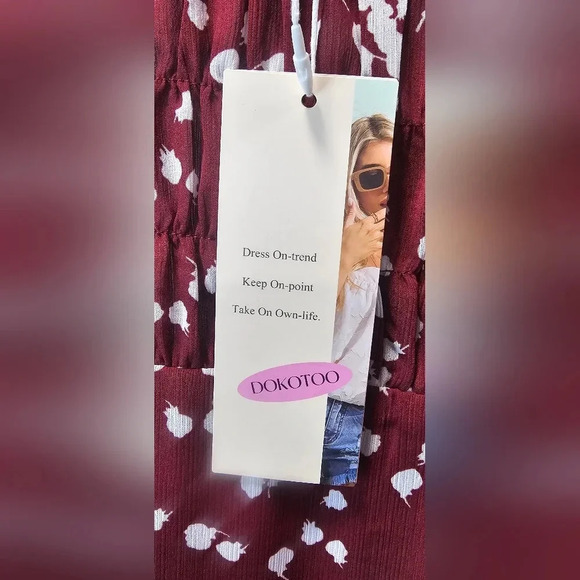 Dokotoo Women's Casual V Neck Alicia Smocked Long Sleeve Chiffon Blouse Size 2XL - Picture 8 of 16